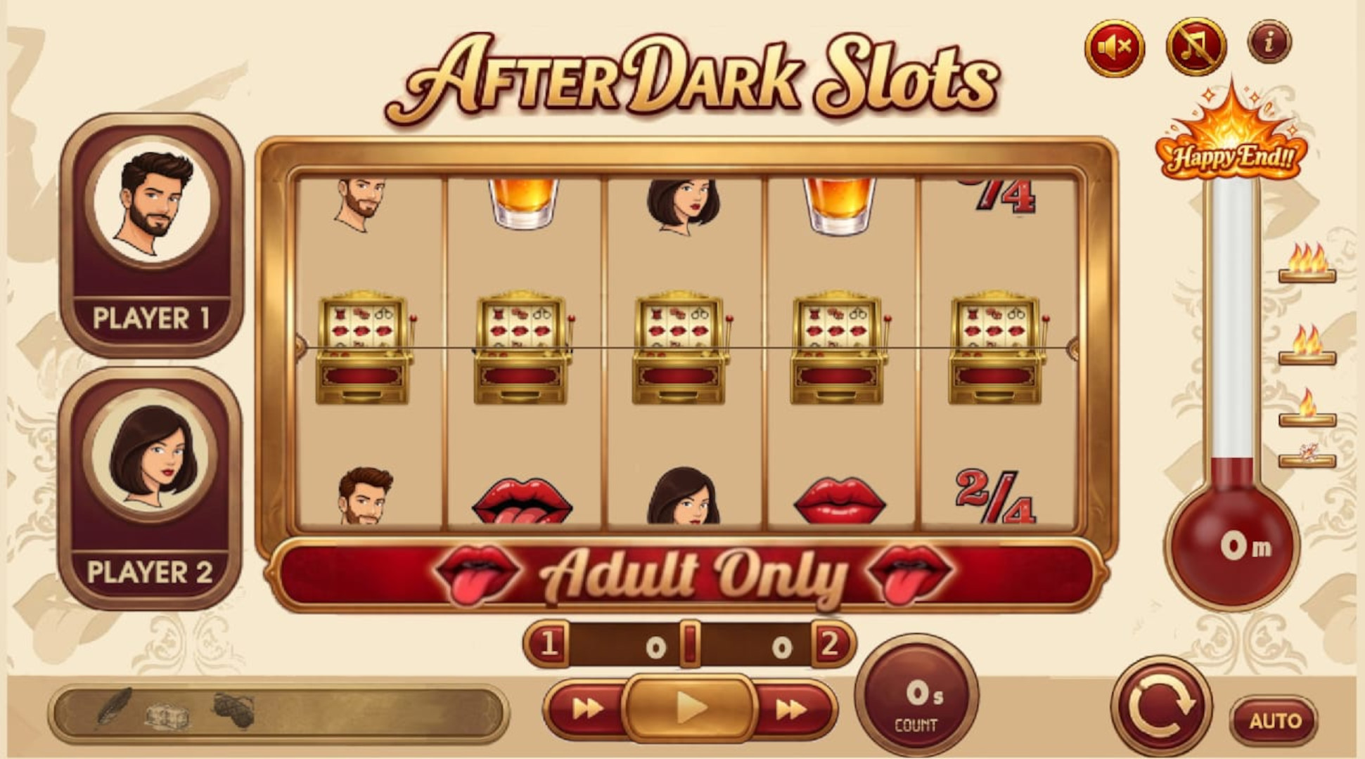 Partida de AfterDark Slots en una tablet